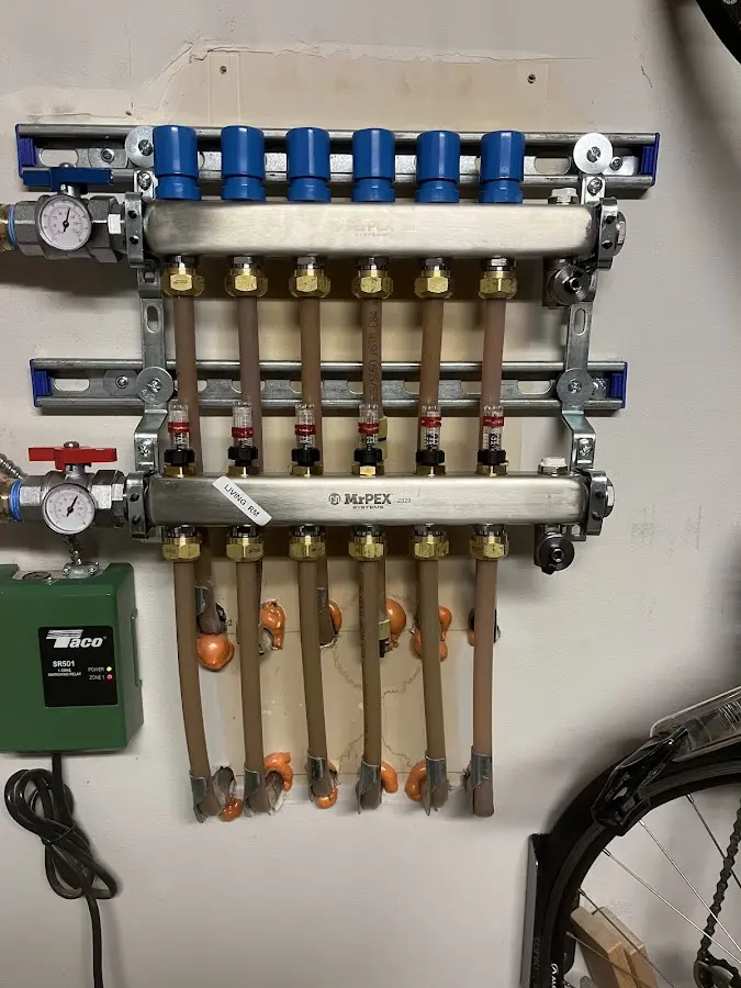 Plumber performing Gas Line Installation at a residential property in Westwood Lakes